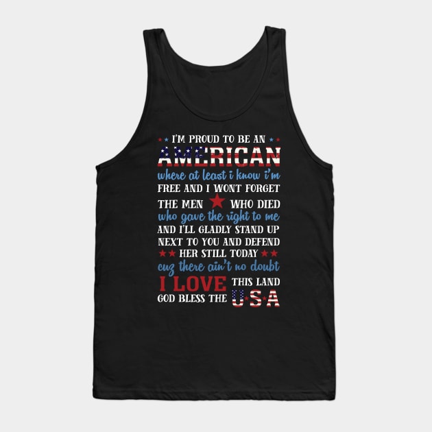 American map and Flag, 4th of July, happy independence day God Bless America Tank Top by SweetMay